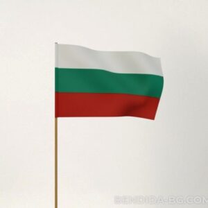 rb-na-klechka--600x556 Знаме на България с дървена дръжка – 16/22 см.