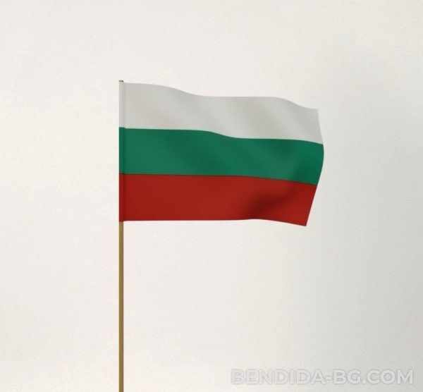 Знаме на България с дървена дръжка – 16/22 см.