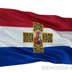 Луксозно единично сатенено Самарско знаме 70/120 см. с двустранно апликиран кръст
