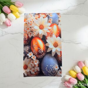 1-1-2.jpg Великденска хавлиена кърпа „Пъстри яйца и цветя“