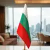 Единична настолна стойка месинг със знаме по избор на клиента