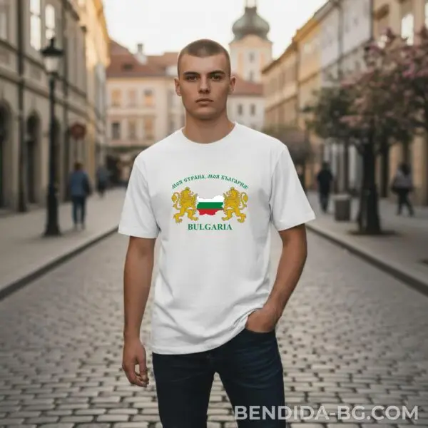121.jpg Мъжка тениска “Моя страна, моя България!” в бяло