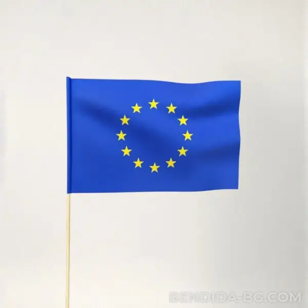 Знаме на Европейски съюз 30/50 см. с дървена дръжка