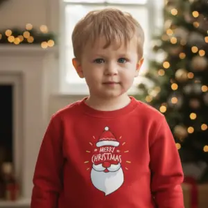 1760612119375138.png Детска коледна червена ватирана блуза с надпис „Merry Christmas“- за момиче и момче
