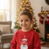 Детска коледна червена ватирана блуза с надпис „Merry Christmas“- за момиче и момче
