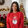 Коледна дамска ватирана червена блуза с надпис „Merry Christmas“
