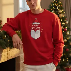 1760612542465901.png Коледна мъжка червена ватирана блуза с надпис „Merry Christmas“