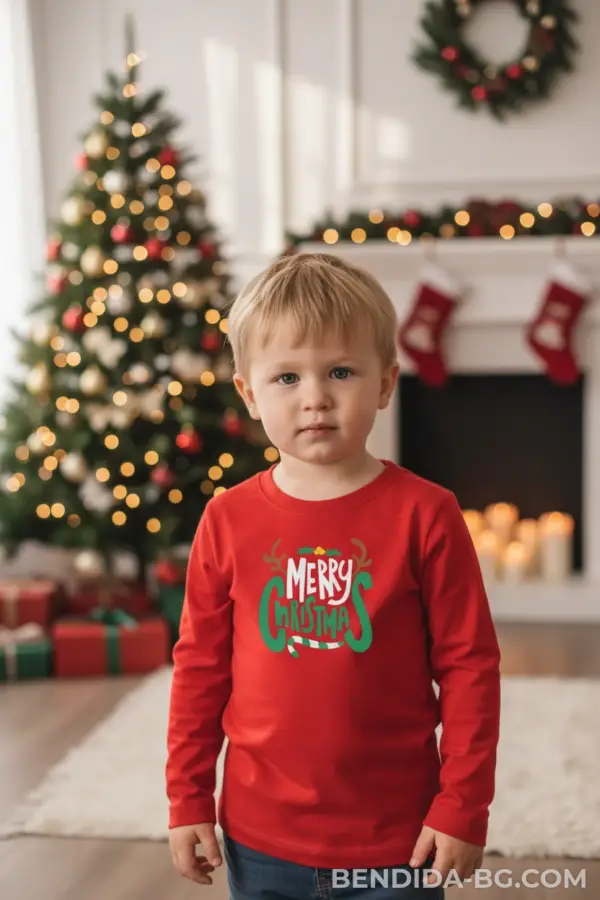 176062672181232.png Детска коледна червена блуза Merry Christmas – за момиче и момче