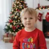 1760626770778190.png Детска коледна червена блуза „Merry Christmas“ с цветна щампа-за момиче и момче