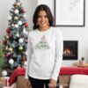 Коледна дамска бяла блуза с елха и надпис „Merry Christmas“