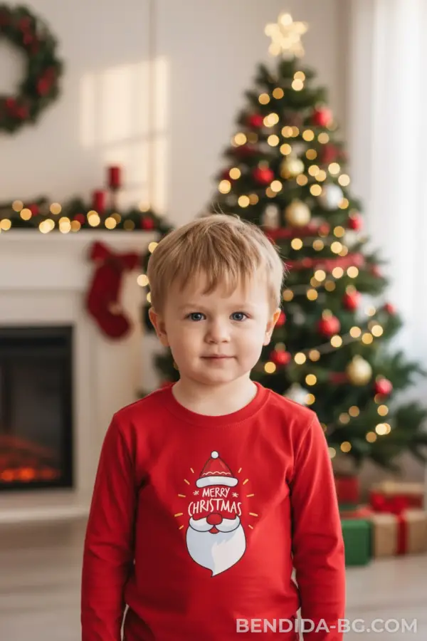 1760697237191673.png Детска коледна червена блуза с надпис „Merry Christmas“- за момиче и момче