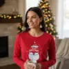 Коледна дамска червена блуза с надпис „Merry Christmas“