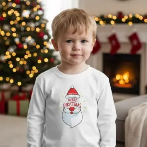 1760697261709298.png Детска коледна бяла блуза с надпис „Merry Christmas“- за момиче и момче