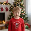 Детска коледна червена блуза с Дядо Коледа и надпис „Merry Christmas“ – за момиче и момче