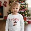 Детска коледна бяла блуза с Дядо Коледа и надпис „Merry Christmas“ - за момиче и момче