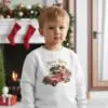 17611214493632.jpg Детска коледна бяла ватирана блуза с коледен камион