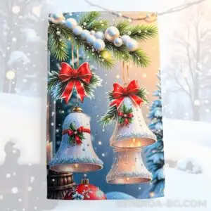 Коледна хавлиена кърпа - звън на празнични камбанки 30/50 см.