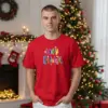 Коледна мъжка червена тениска с надпис “Merry Christmas“