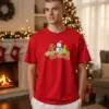 1761649050982079.png Коледна мъжка червена тениска с надпис “Merry Christmas“ и снежен човек