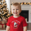Коледна детска червена тениска за момче и момиче с надпис “Merry Christmas“ и Дядо Коледа