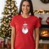 Коледна дамска червена тениска с надпис “Merry Christmas“