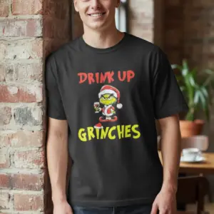 Мъжка тениска -„Drink Up Grinches“