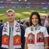 1764318038545428.jpg Двулицев бял спортен шал - с Ботев и Левски 14/120 см.