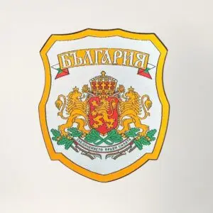 Тъкана нашивка с герба на България -9,5/11 см.