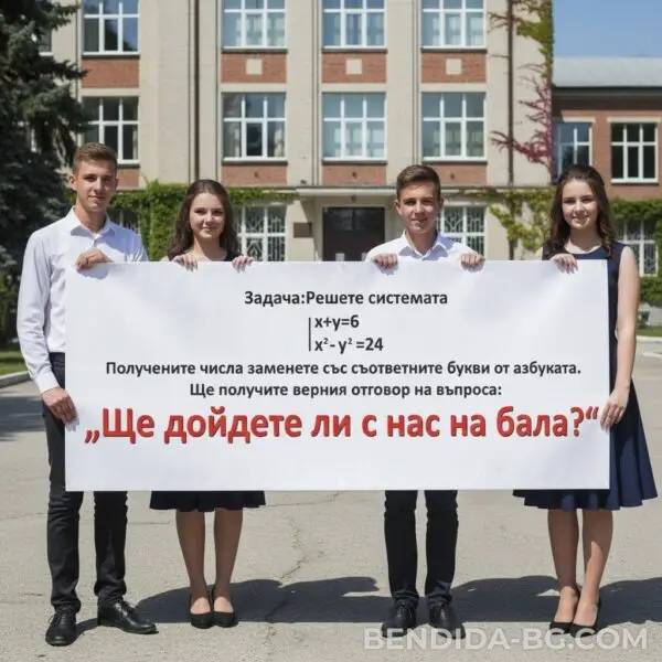 Транспарант /банер/ – покана на учител за абитуриентски бал