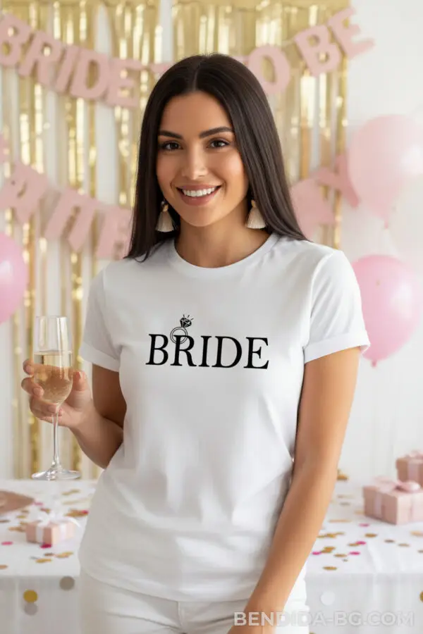 Тениска за моминско парти - “Bride Elegant Ring ”