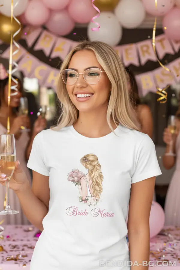 7-7.jpeg Тениска за моминско парти - “Bride” - персонализирана