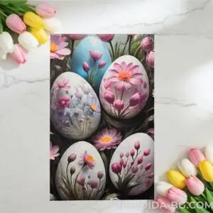 Великденска хавлиена кърпа „Великденски яйца“