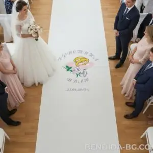 Сватбено платно - „Сватбени халки“ 140/250 см.