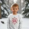 Детска коледна бяла ватирана блуза с надпис „Merry Christmas“- за момиче и момче