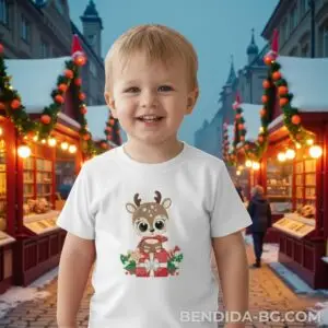 describe-a-change-38a21f7a-4ce0-41c0-abbd-b3e6a447bbdc.jpg Коледна детска бяла тениска за момче и момиче с еленче