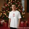 Коледна мъжка бяла тениска с надпис “Merry Christmas“