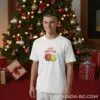 Коледна мъжка бяла тениска с надпис “Merry Christmas“