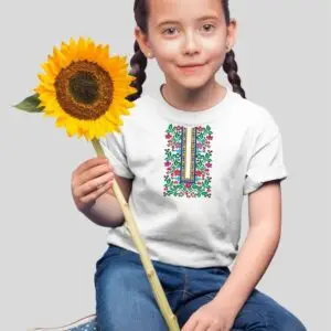 Детска тениска с шевица - „Шарена земя“ за момче и момиче