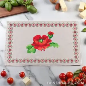 k6.jpg Хавлиена кърпа с шевици „Полски мак“ 30/50 см.