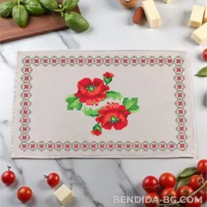 k7.jpg Хавлиена кърпа с шевици „Полски макове“ 30/50 см.