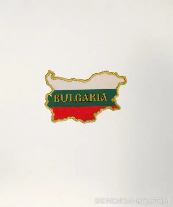 Нашивка карта на България с надпис Bulgaria- 5/6 см.