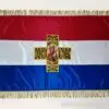 Луксозно единично сатенено Самарско знаме 90/150 см. с ресни и двустранно апликиран кръст