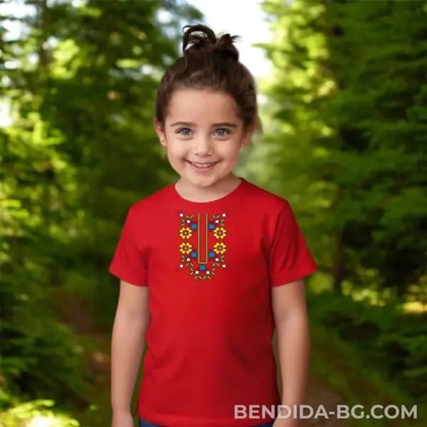 momiche-teniska.jpg Детска тениска с шевица – „Полски цветя“ – за момче и момиче