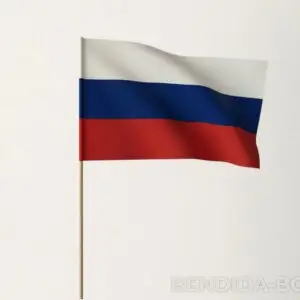 Знаме на Русия с дървена дръжка – 16/22 см.
