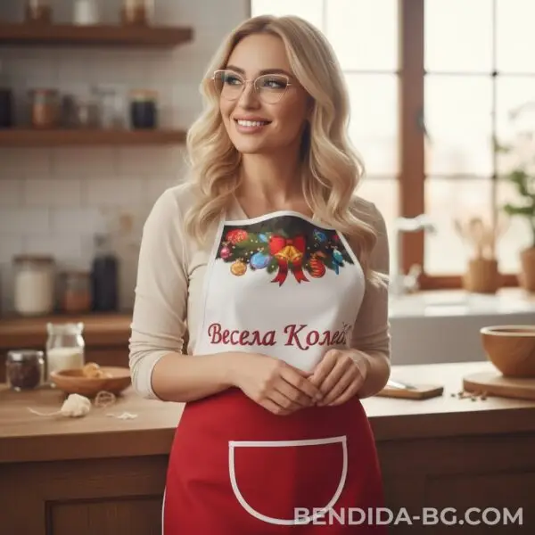 Коледна престилка -звън на камбанки и усмивки от брашно