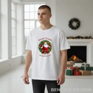 virtual-try-on-284d259a-67a8-4510-a5e4-c444e45d922b.jpeg Коледна мъжка бяла тениска с Дядо Коледа