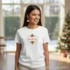 virtual-try-on-5c4311cd-fd47-4f83-b5db-123d6347c0e7.jpeg Коледна дамска бяла тениска с надпис 'Весела Коледа'