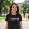 Дамска черна тениска с надпис от камъни "БЪЛГАРИЯ"